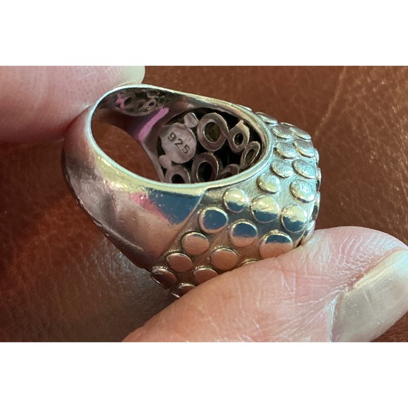 John Hardy Statement Ring Sterling Silver 925 Dot Textured - Picture 4 of 11
